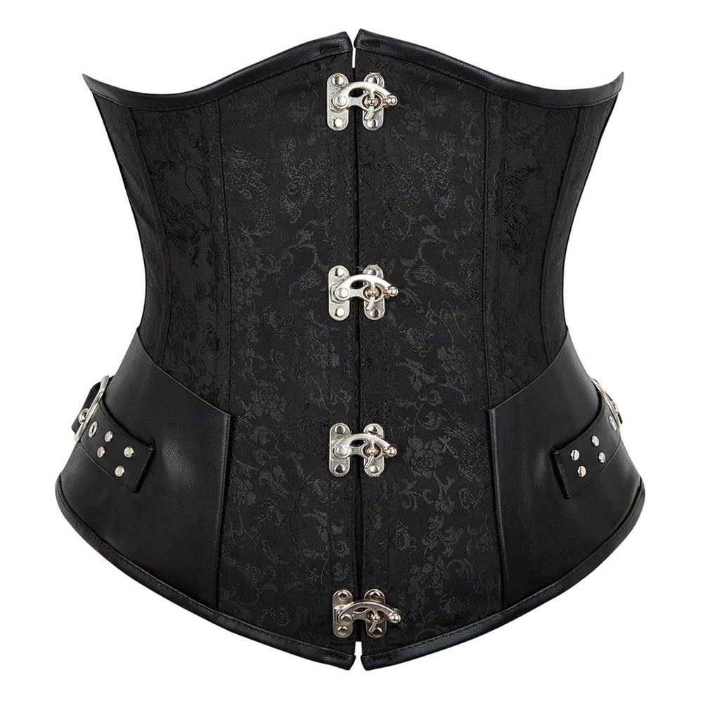 GMDNS Women's Gothic Steampunk Underbust Waist Cincher Corset, S–6XL, Black