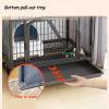 Cat Cage on Wheels with Multiple Doors and Pull-Out Design view 3