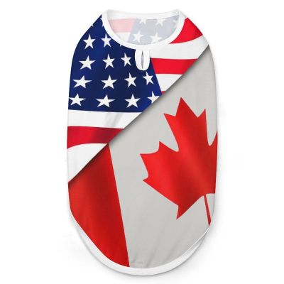 Versatile Pet Vests for Dogs and Cats, USA and Canadian Flag Design, Size S