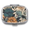 Waterproof Pill Organizer with 2 Compartments ({designName}), Metal Travel Medication Box view 1