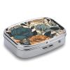 Waterproof Pill Organizer with 2 Compartments ({designName}), Metal Travel Medication Box view 3