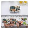 Waterproof Pill Organizer with 2 Compartments ({designName}), Metal Travel Medication Box view 4