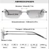 Lanomi Rimless Progressive Reading Glasses for Men, Rectangular, Gradient Gray Lenses, Blue Light Filter, 2.5 view 2