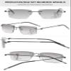 Lanomi Rimless Progressive Reading Glasses for Men, Rectangular, Gradient Gray Lenses, Blue Light Filter, 2.5 view 3