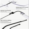 Lanomi Rimless Progressive Reading Glasses for Men, Rectangular, Gradient Gray Lenses, Blue Light Filter, 2.5 view 4