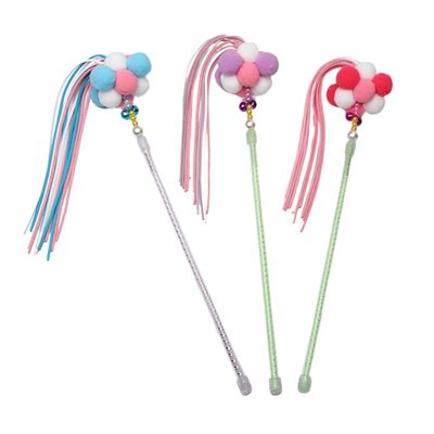 CORHAD Cat Teaser Toy with Plush Ball and Tassel, 3-Piece Set