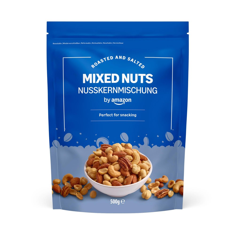 by Amazon - Roasted and Salted Mixed Nuts, 500 g, 1 Pack