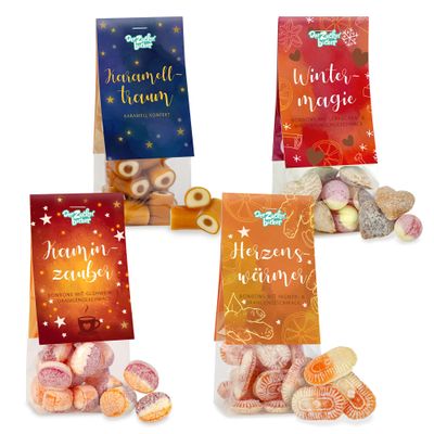 Christmas Candy Set: 4 Treat Bags with Assorted Candies