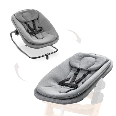 hauck Baby Bouncer & Highchair Attachment, Highchair Bouncer Dark Grey Melange