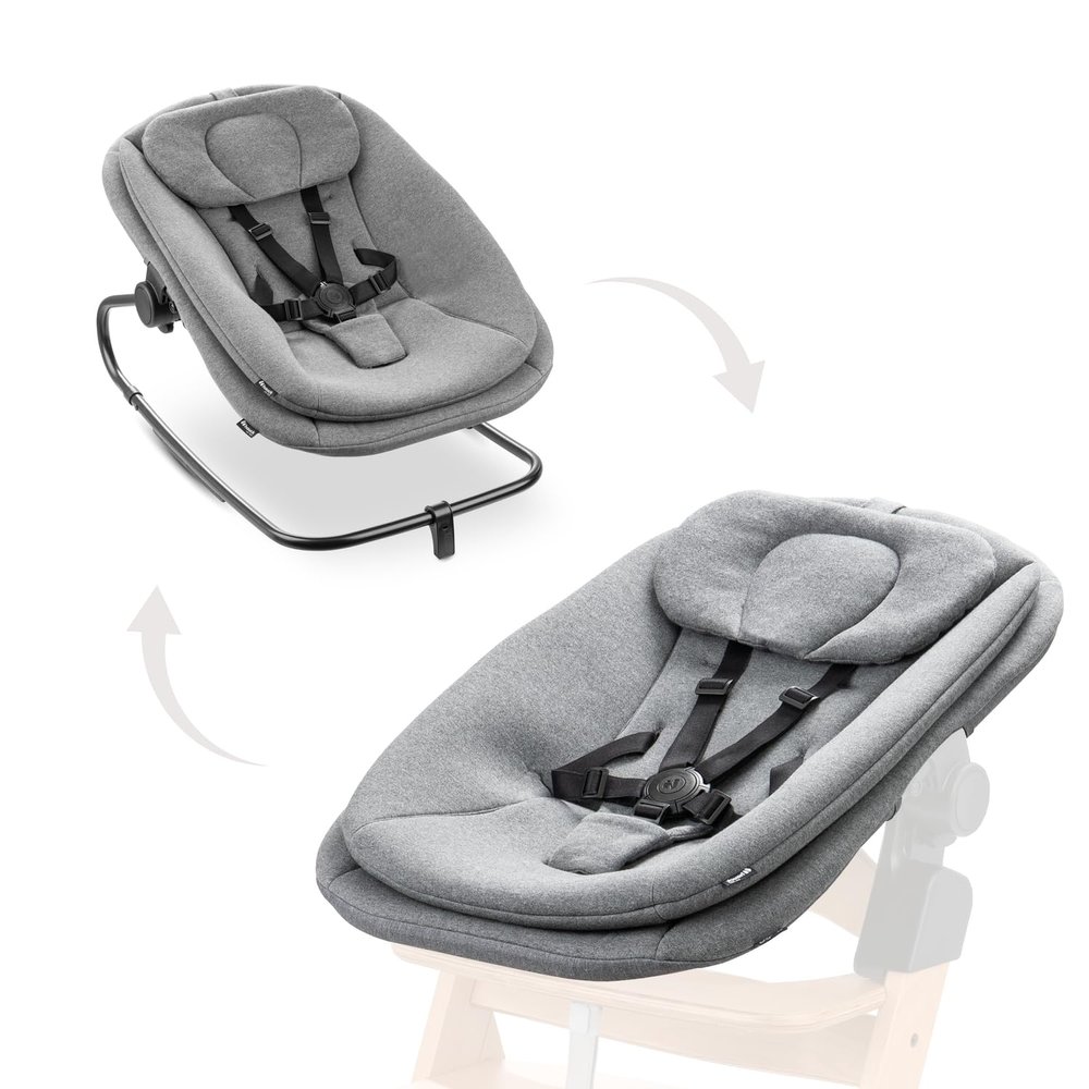 hauck Baby Bouncer & Highchair Attachment, Highchair Bouncer Dark Grey Melange