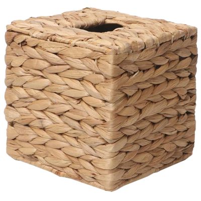 Rectangular Iron and Straw Tissue Box Holder in Country Style