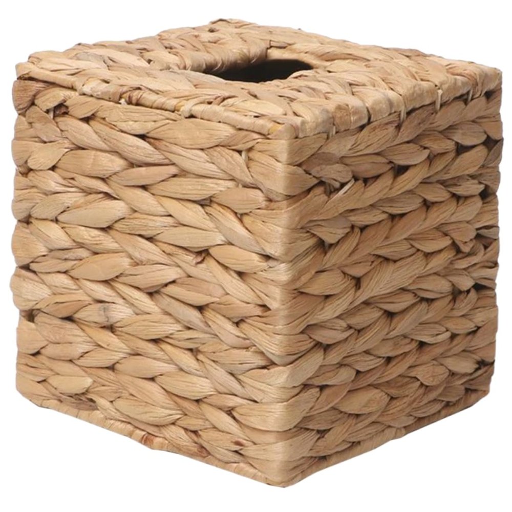 Rectangular Iron and Straw Tissue Box Holder in Country Style