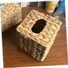 Rectangular Iron and Straw Tissue Box Holder in Country Style view 2