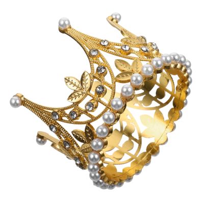 Gold Alloy Cake Crown Decoration for Weddings and Birthdays