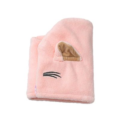Quick-Drying Coral Fleece Hair Drying Cap with Hair Band