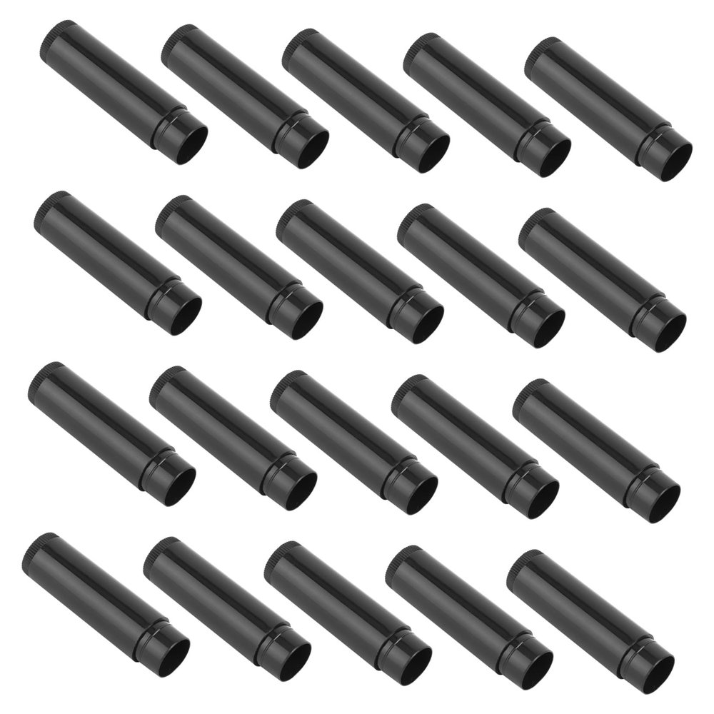Baluue 50-Piece Empty Plastic Lip Balm Tubes with Lids, Black Lip Gloss Containers for Cosmetics and DIY Projects