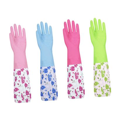 PVC Gloves for Household Cleaning, 2 Pairs, Extended Cuff