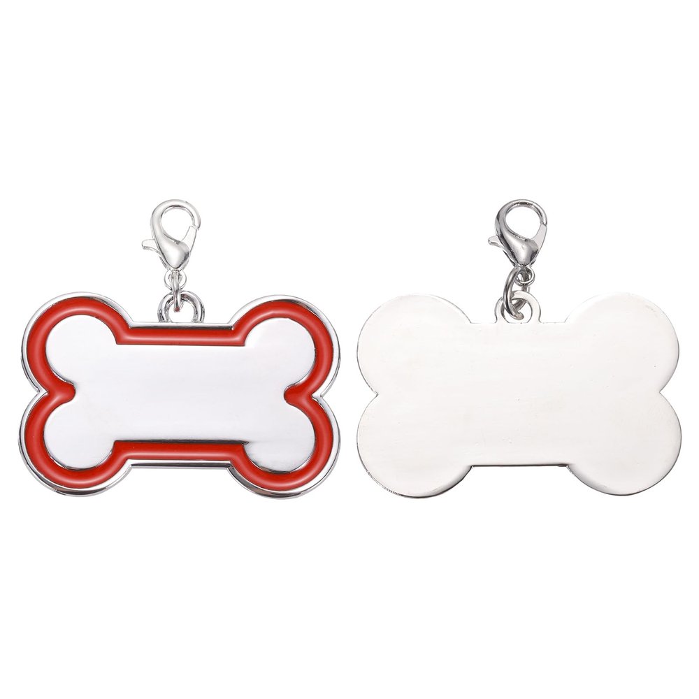 QUARKZMAN 2 Set Pet ID Tags Bone Shape