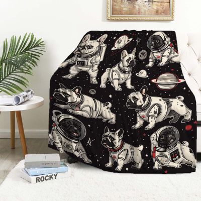 YucZiken French Bulldog Throw Blanket, Gift for Men and Women, 203 x 152 cm, Lightweight Fleece, Washable, Lint-Free