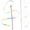 SEWOART 4-Piece Interactive Cat Toy Rainbow Ribbon Wand view 1