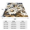 Mexpekil Boho Blanket with Daisy Motif, Soft Fluffy Flannel Fleece, 150 x 125 cm view 3