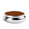 Round Pill Case with Brown Wood Pattern, 3 Compartments, Portable Travel Organizer view 3
