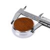 Round Pill Case with Brown Wood Pattern, 3 Compartments, Portable Travel Organizer view 4