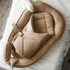 PaLulli 2-in-1 Baby Nest and Swaddle Blanket Set, 100% Muslin, Brown view 1
