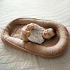 PaLulli 2-in-1 Baby Nest and Swaddle Blanket Set, 100% Muslin, Brown view 3