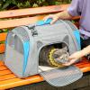 AMULONG Foldable Pet Carrier Backpack for Cats and Small Dogs, Blue view 4