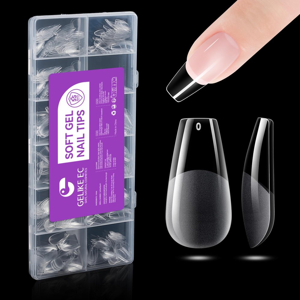 Gelike ec Medium Coffin Full-Coverage Nail Tips