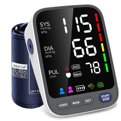 WAJ Blood Pressure Monitor, Upper Arm Monitor with Large Cuff (22–42 cm) for Home Use | Extra-Large 6.4-Inch LED Display | Arrhythmia Detection | 240 Memory Slots | Pulse Measurement