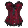 GMDNS Women's Floral Lace Overlay Corset Bustier, Red, Size S view 1