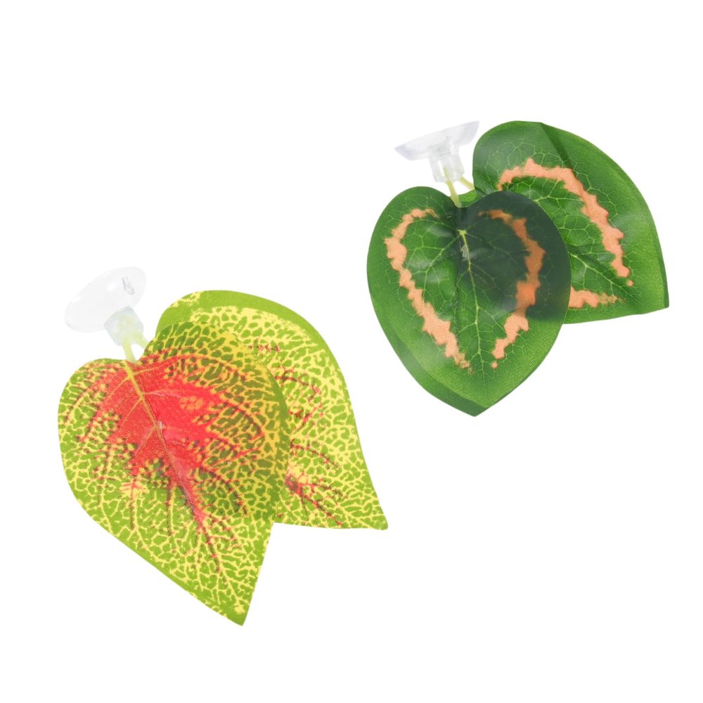 Plastic Reptile Leaf, 2 Pieces, Realistic Leaf Decoration for Fish