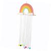 Rainbow Wall-Mounted Hair Clip Holder for Girls, Wood and Cotton view 1