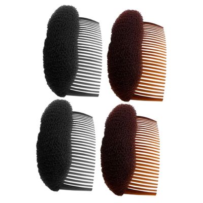 Gogogmee 12-Piece Hair Bump Inserts for Women, Hair Discs and Hair Puff Accessories, Coffee and Black, for Updos and Voluminous Looks