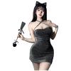 cxbyjyg Sexy Waist-Baring Backless Hip Skirt Shiny Nightclub Uniform Set view 1