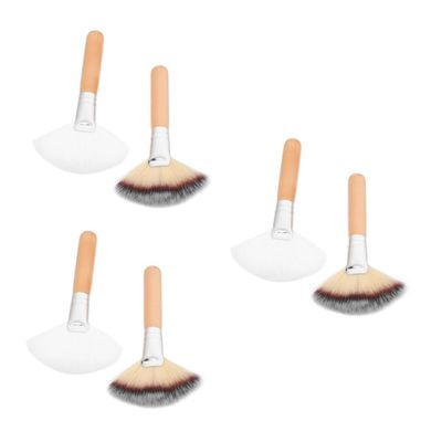 BELLIFFY 6-Piece Powder Brush Set, Large Fan Brushes for Blending and Setting Powder, Contouring and Highlighting, Soft Bristles with Sturdy Handles