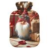Hot Water Bottle with Christmas Lettering and Soft Cover, 1 L view 1