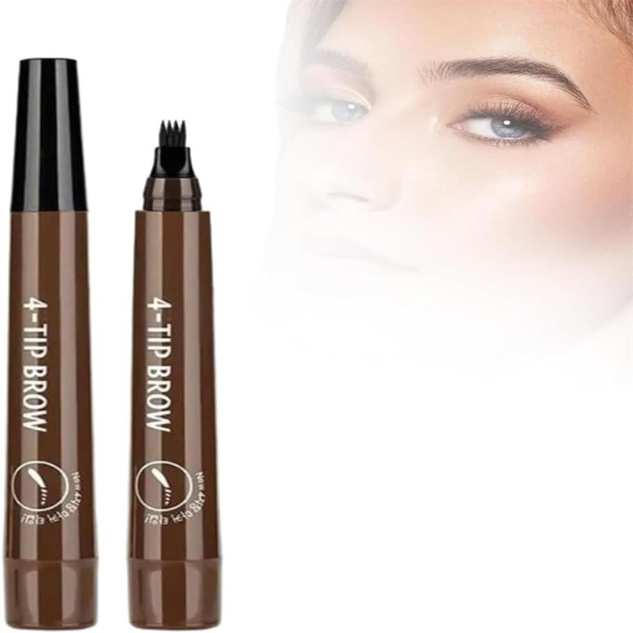 Nexavale 4-Point Waterproof Eyebrow and Beard Filling Pen, Dark Brown
