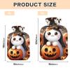 Hot Water Bottle with Cute Cat Design, Soft Cover, 2 L, Black view 3