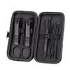 Black Nail Clipper Manicure Set with Case and Pedicure Tools view 1
