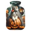 Halloween Cat Hot Water Bottle, Orange, with Soft Cover, for Neck, Shoulders and Menstrual Discomfort, 1 Liter view 1