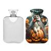 Halloween Cat Hot Water Bottle, Orange, with Soft Cover, for Neck, Shoulders and Menstrual Discomfort, 1 Liter view 2