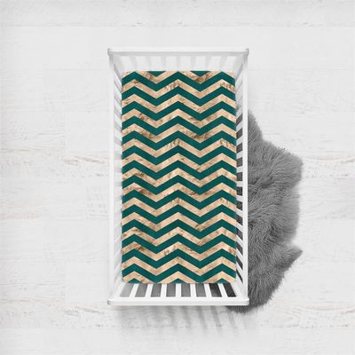 Odot Fitted Sheet for Baby Crib and Stroller Mattress, Soft Baby Bed Sheet with All-Around Elastic (120 x 60 cm, Wave Pattern 5)