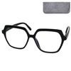 Mini Reading Glasses with Felt Case, Hexagonal Oversize, Black, +1.0 view 1
