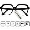 Mini Reading Glasses with Felt Case, Hexagonal Oversize, Black, +1.0 view 3
