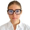Mini Reading Glasses with Felt Case, Hexagonal Oversize, Black, +1.0 view 4