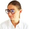 Mini Hexagonal Oversize Reading Glasses with Felt Case, Green, +1.5 view 2