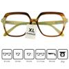 Mini Hexagonal Oversize Reading Glasses with Felt Case, Green, +1.5 view 3